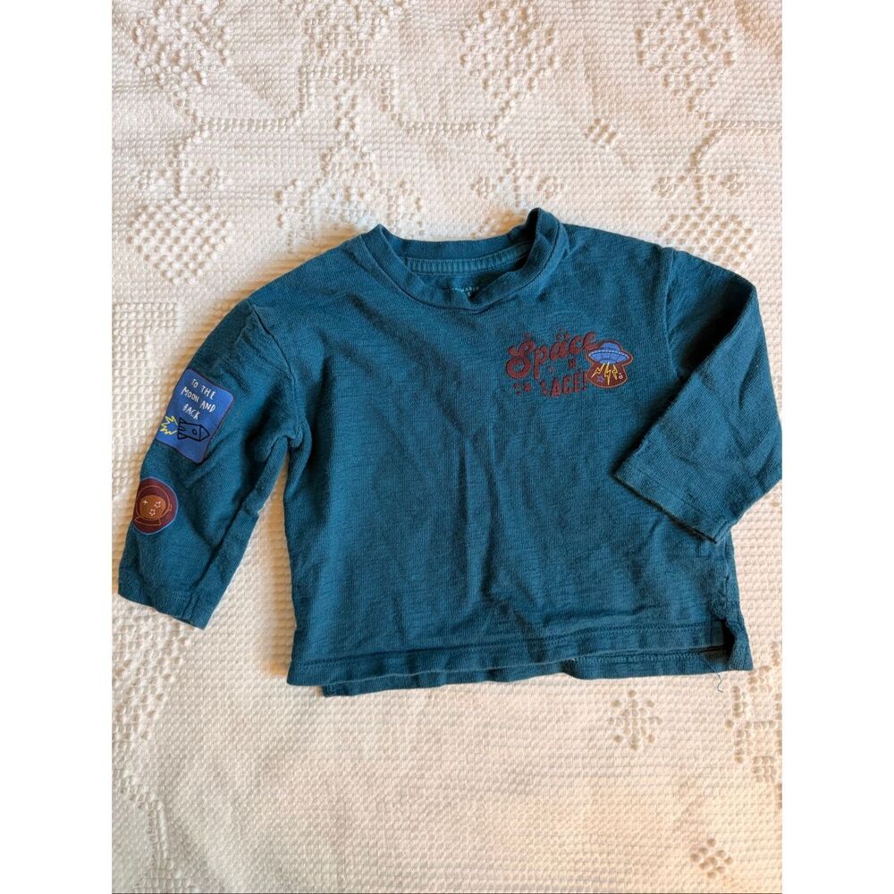 Primark 9-12M Space Graphic Long Sleeve Tee